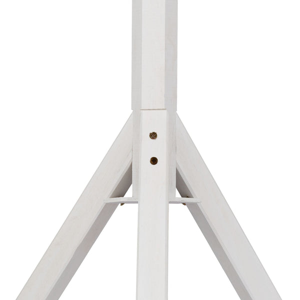 Wit vogelvoederhuisje op standaard