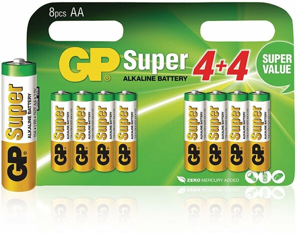 GP Super Alkaline Batterijen 8-Pack