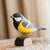 Vogelbeeldje Koolmees – Handgesneden Houten Decoratievogel | DecoBird Wildlife Garden