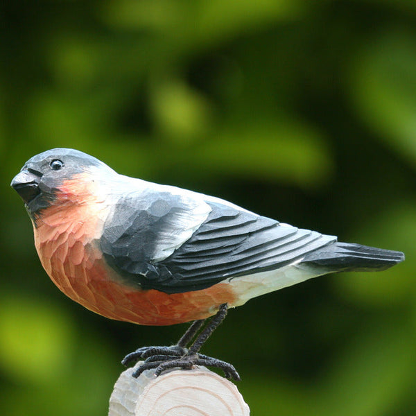 Vogelbeeldje Goudvink – Handgesneden Houten Decoratievogel | DecoBird Wildlife Garden