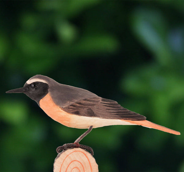 Vogelbeeldje Gekraagde Roodstaart – Handgesneden Houten Decoratievogel | DecoBird Wildlife Garden – foto 4
