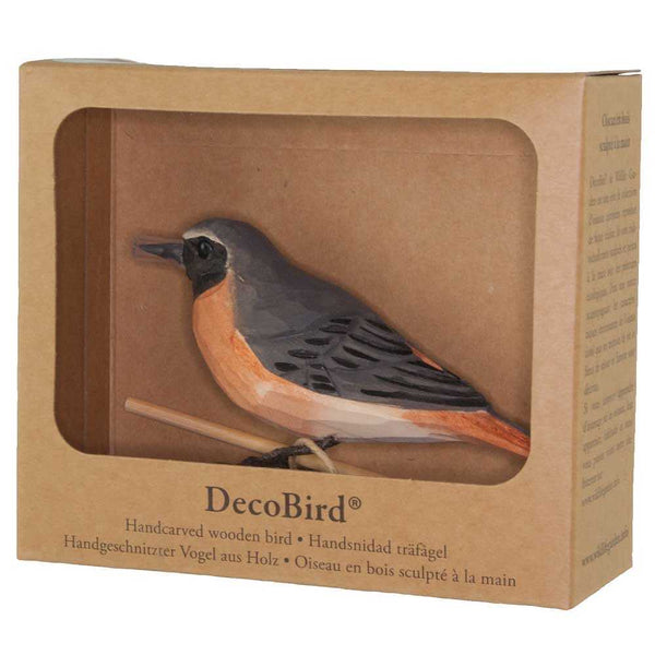 Vogelbeeldje Gekraagde Roodstaart – Handgesneden Houten Decoratievogel | DecoBird Wildlife Garden – foto 3