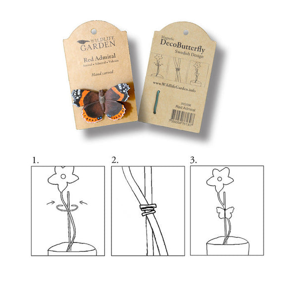 Decoratief Vlinderbeeldje Atalanta – Houten Tuindecoratie | Wildlife Garden