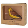 Vogelbeeldje Geelgors – Handgesneden Houten Decoratievogel | DecoBird Wildlife Garden