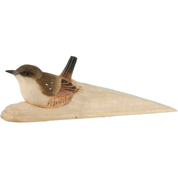 Houten Deurstopper Winterkoninkje - Handgesneden Vogeltje | Wildlife Garden