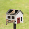 Grijs Voederhuisje met Vogelbad – Houten Vogelvoederhuis | Wildlife Garden
