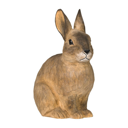Houten Konijn Beeldje Tuindecoratie - Handgesneden DecoAnimal | Wildlife Garden