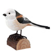 Vogelbeeldje Staartmees – Handgesneden Houten Decoratievogel | DecoBird Wildlife Garden