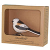 Vogelbeeldje Staartmees – Handgesneden Houten Decoratievogel | DecoBird Wildlife Garden