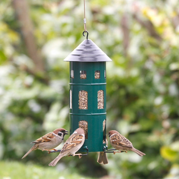 Hangende Vogelvoedersilo Groen - Combi Voederhuis | Wildlife Garden