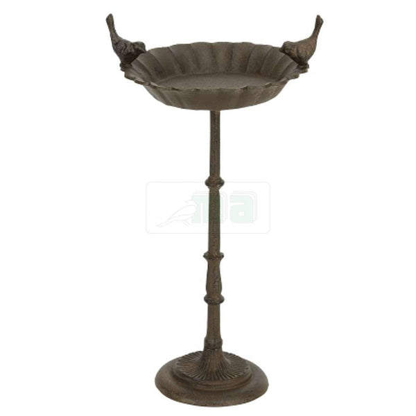 Vogelbad Hoog m/2 vogels metaal