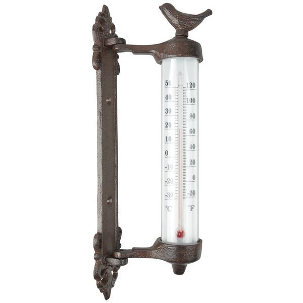 Buitenthermometer Vogel Gietijzer - Wandthermometer in Giftbox | Esschert Design