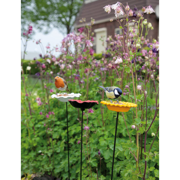 Voederschaal / Vogelbad Klaproos op Pin – IJzer | Gardman