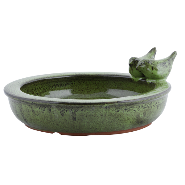 Keramiek vogelbad rond