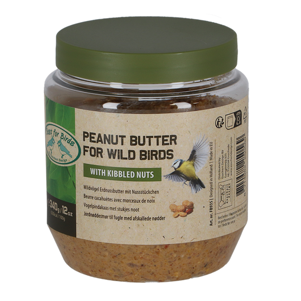 Vogelpindakaas met stukjes noot