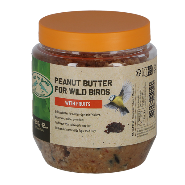 Vogelpindakaas met fruit