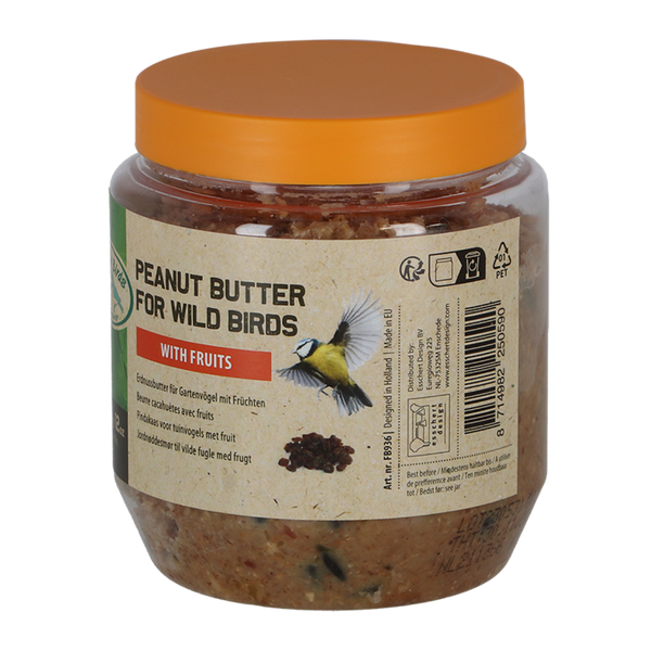 Vogelpindakaas met fruit