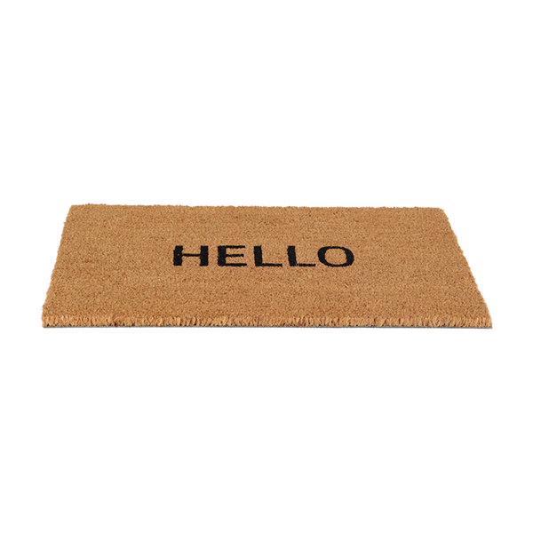 Deurmat kokos "hello"
