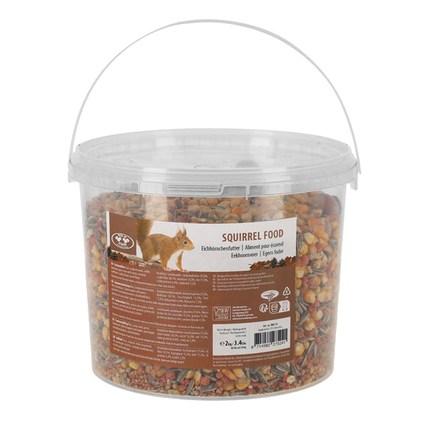 Eekhoornvoer 2 kg in emmer – mix met noten & zaden | Voor eekhoornvoederhuis