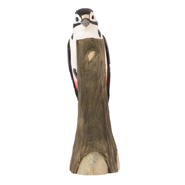 Vogelbeeldje Grote Bonte Specht – Handgesneden Houten Decoratievogel | DecoBird Wildlife Garden