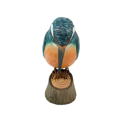Vogelbeeldje IJsvogel – Handgesneden Houten Decoratievogel | DecoBird Wildlife Garden – foto 4