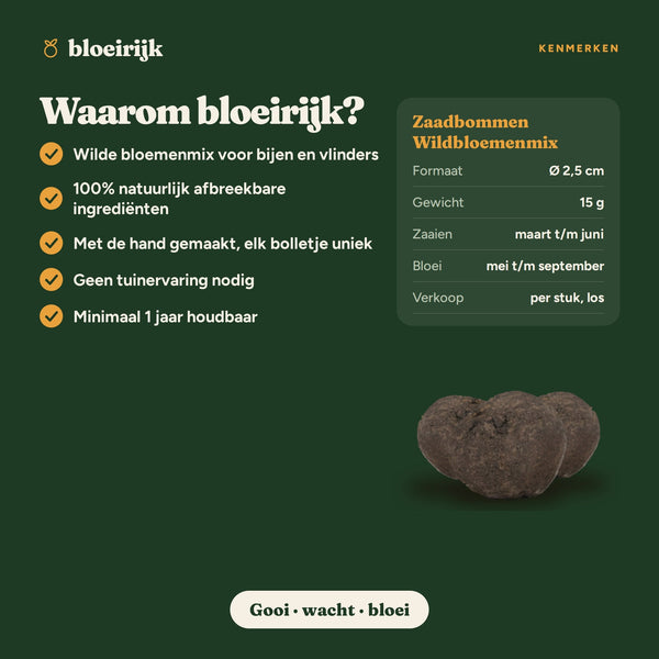 Kenmerken van zaadbommen wildbloemenmix
