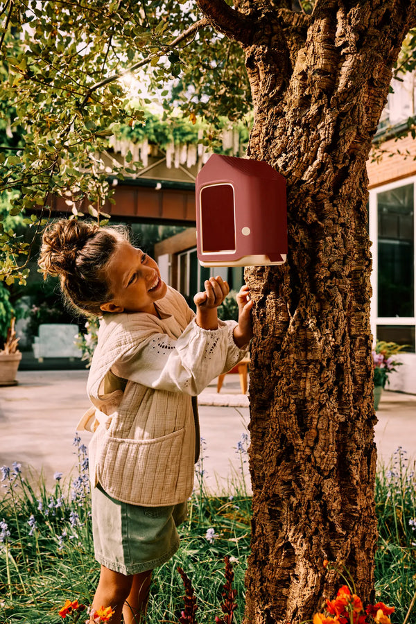 Cosy vogelvoeder Toscaans rood – vogelvoerhuisje voor tuin & balkon | Duurzaam gerecycled kunststof & weerbestendig