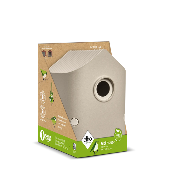 Cosy vogelhuisje paddenstoel beige – nestkast voor koolmezen & pimpelmezen | Duurzaam gerecycled kunststof & weerbestendig