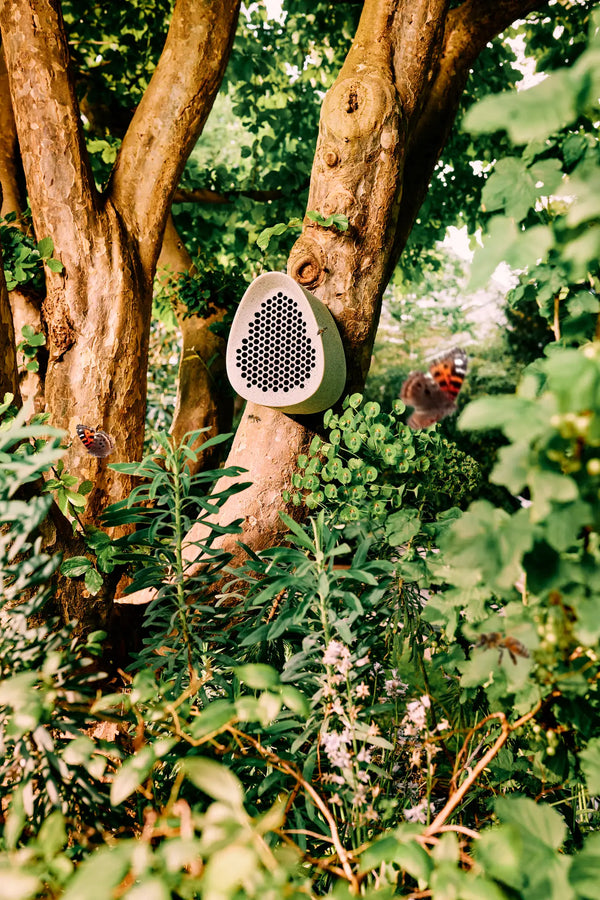 Essential bijenhotel fibrous grey – insectenhotel voor solitaire bijen | Duurzaam gerecycled kunststof & weerbestendig