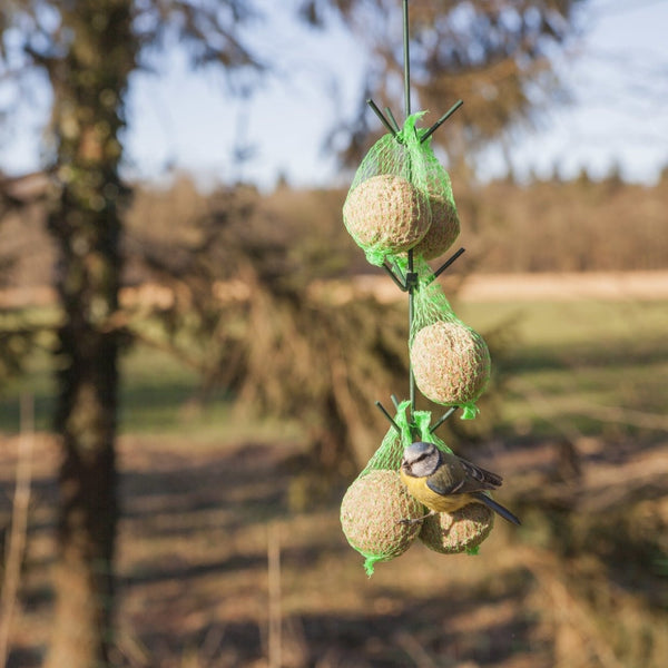 Vetbolhanger met Dakje voor 6 Vetbollen – Vogelvoeder | Esschert Design