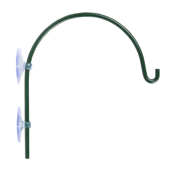 Esschert Design raamvoederhaak – metalen raamhaak met 2 zuignappen (ijzer/PVC, 4,1×14,8×16,2 cm)