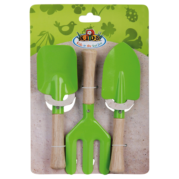 Kindergereedschapset 3 delig groen