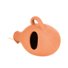 Terracotta mezen en mussen vogelpot