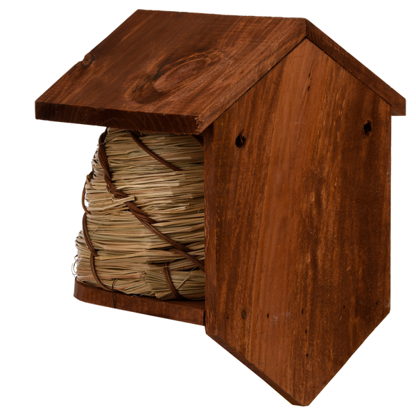 Vogelhuisje Bijenkorfvorm Vurenhout en Riet | Esschert Design