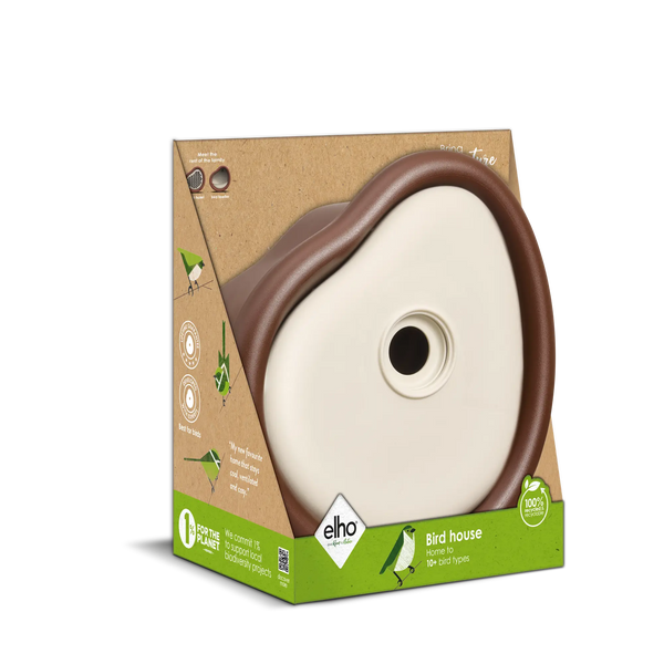 Organic vogelhuisje kastanje bruin – nestkast voor koolmezen & pimpelmezen | Duurzaam gerecycled kunststof & weerbestendig