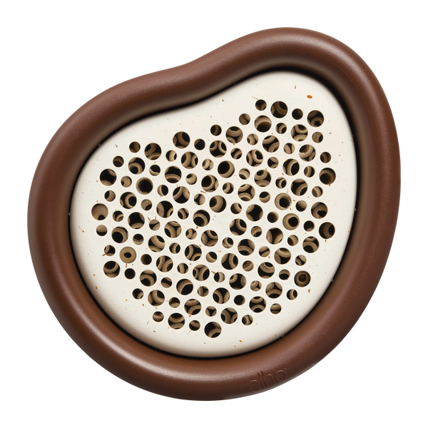 Organic bijenhotel kastanje bruin – insectenhotel voor solitaire bijen | Duurzaam gerecycled kunststof & weerbestendig