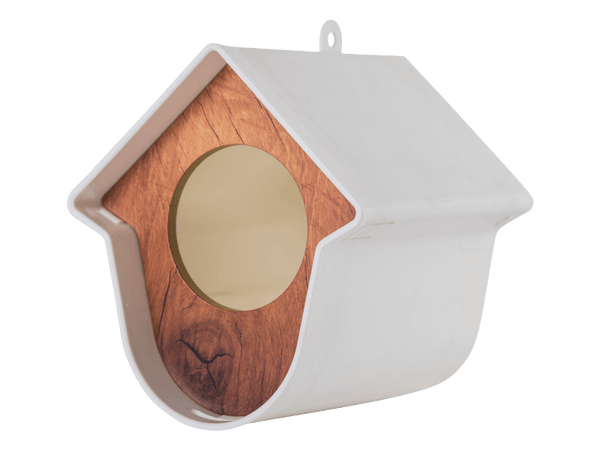 Pindakaaspothouder voor Vogels Evie – Hout Wit | SingingFriend
