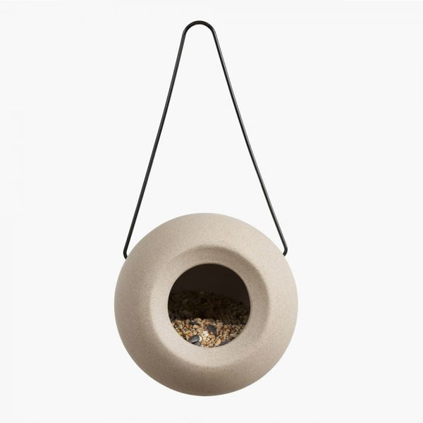Vogelvoederhuisje Lisa – Keramiek Voederbol Beige | SingingFriend – foto 3