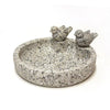 Wildlife World Fleckstone Vogelbad – Compact Beton Vogelbad met 2 Decoratieve Vogels (Ø 22 cm)