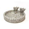 Wildlife World Fleckstone Vogelbad – Compact Beton Vogelbad met 2 Decoratieve Vogels (Ø 22 cm)