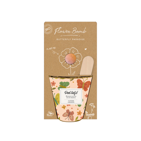 Grow Kit "Veel liefs!" met Vlinder Mix Zaadbommetje