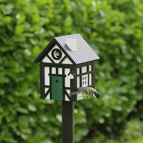 Vogelhuisje Korsvirke Svart 2-in-1 Lariks-hout | Wildlife Garden