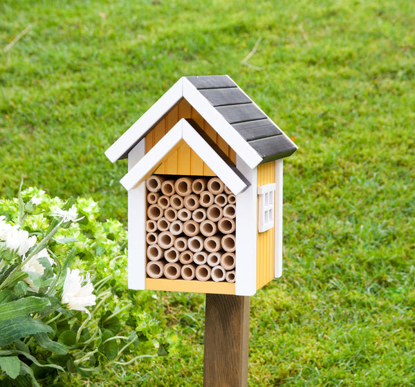 Bijenhotel Geel - Nestkastje voor Solitaire Bijen | Wildlife Garden