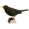 Vogelbeeldje Merel – Handgesneden Houten Decoratievogel | DecoBird Wildlife Garden – foto 2