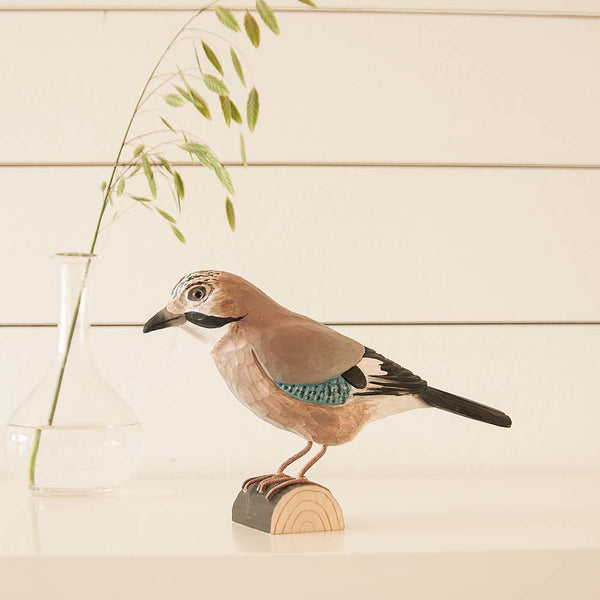 Houtgesneden Vogelbeeld Vlaamse Gaai – DecoBird | Wildlife Garden