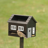 Zwart Voederhuisje met Vogelbad – Houten Vogelvoederhuis | Wildlife Garden