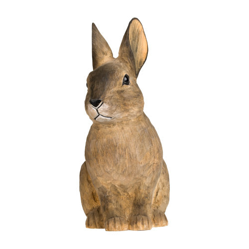 Houten Konijn Beeldje Tuindecoratie - Handgesneden DecoAnimal | Wildlife Garden