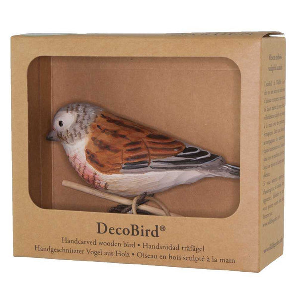 Houtgesneden Vogelbeeld Kneu – DecoBird | Wildlife Garden