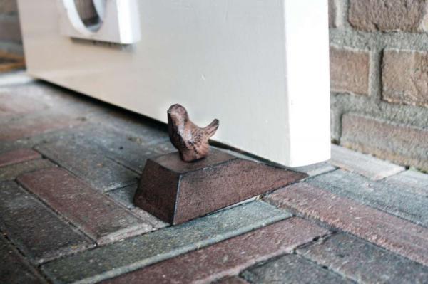 Gietijzeren Deurwig Vogel – Deurstopper Antiek Roest | Esschert Design