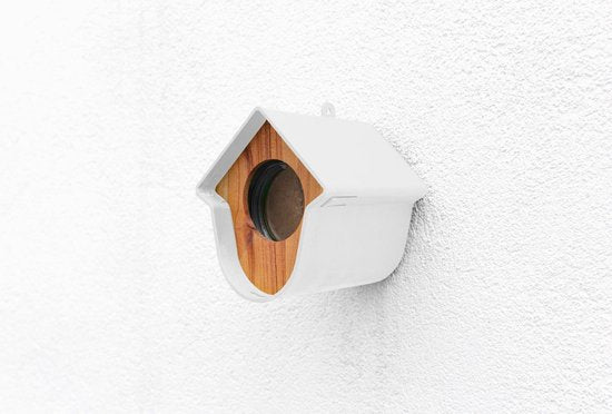 Pindakaaspothouder voor Vogels Evie – Hout Wit | SingingFriend